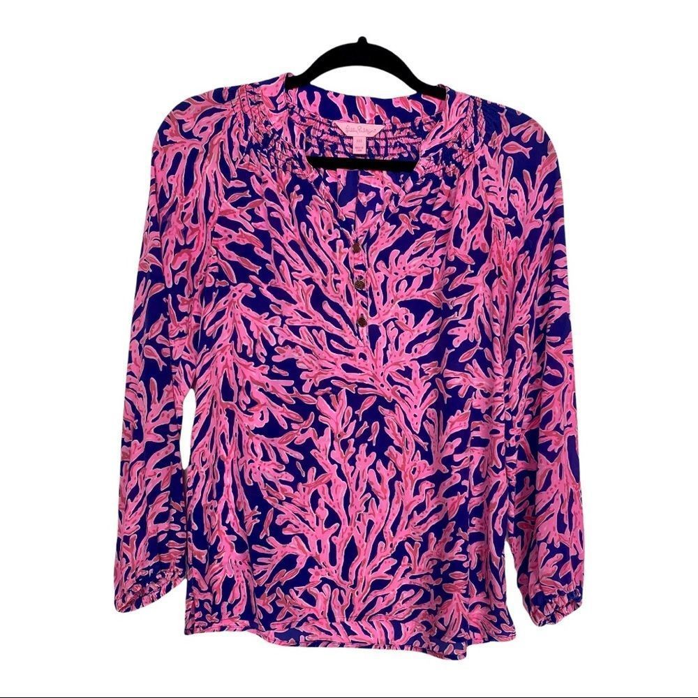 Lily Pulitzer Elsa Blouse in "Samba Coral"
